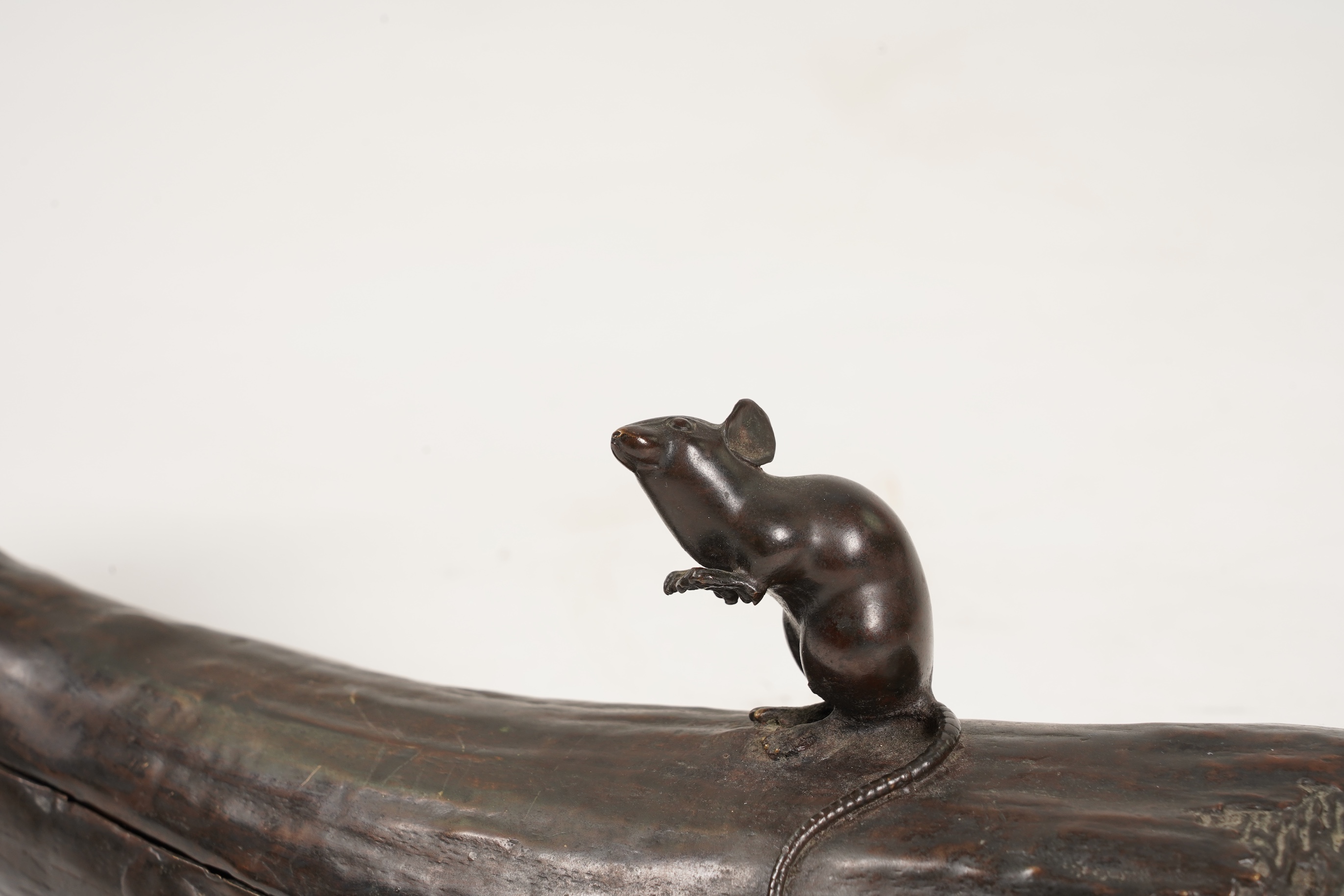 A Japanese bronze ‘gourd & mouse’ vessel, Meiji period